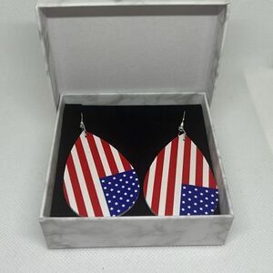 American Flags Pattern Waterdrop Earrings Decor Jewelry For Women Earrings